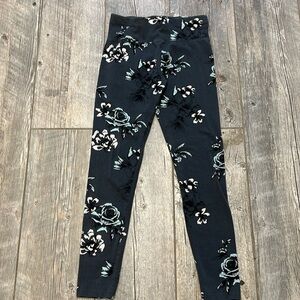 Justice flower floral pants leggings gray size 14